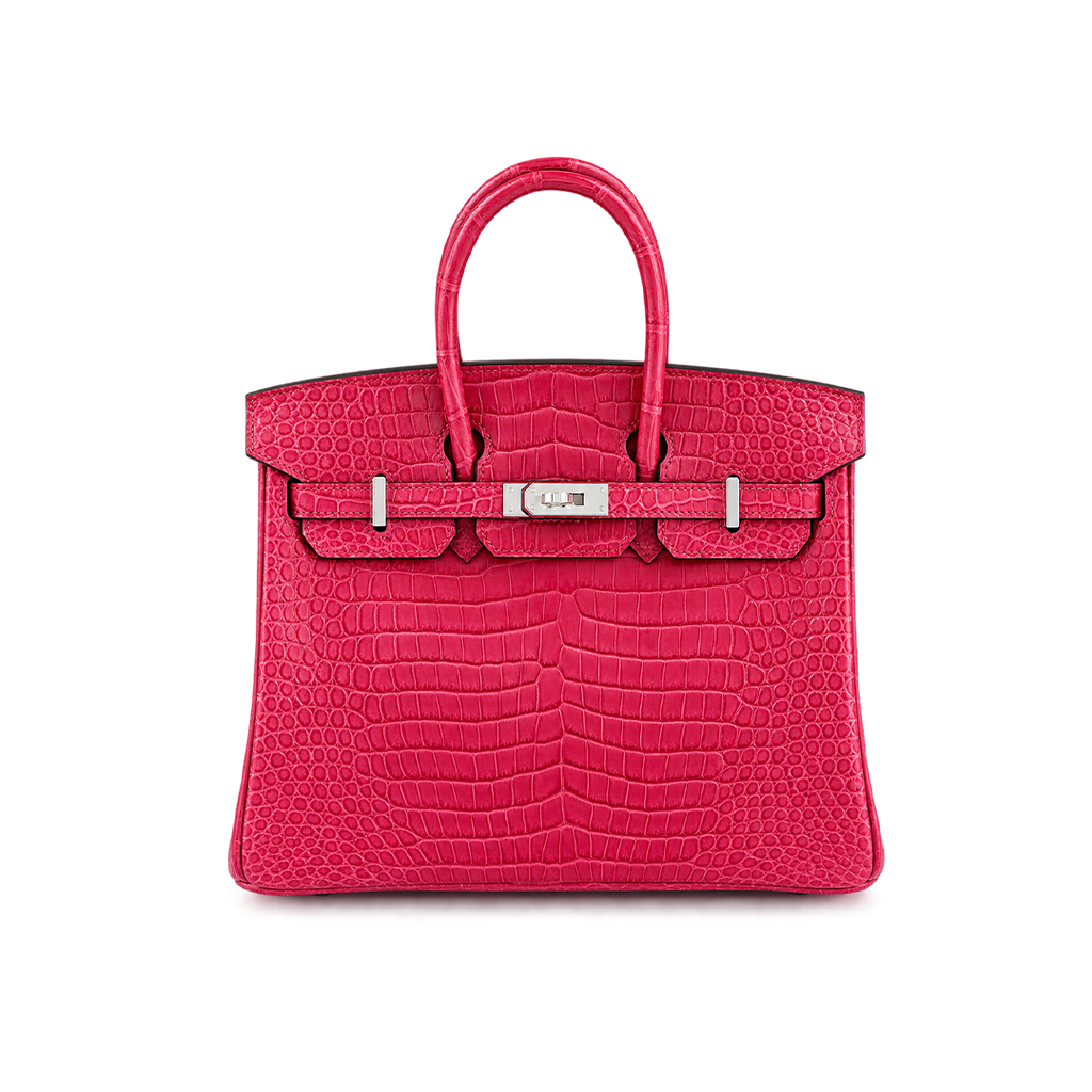 Birkin 25, Rose Mexico, Matte Porosus