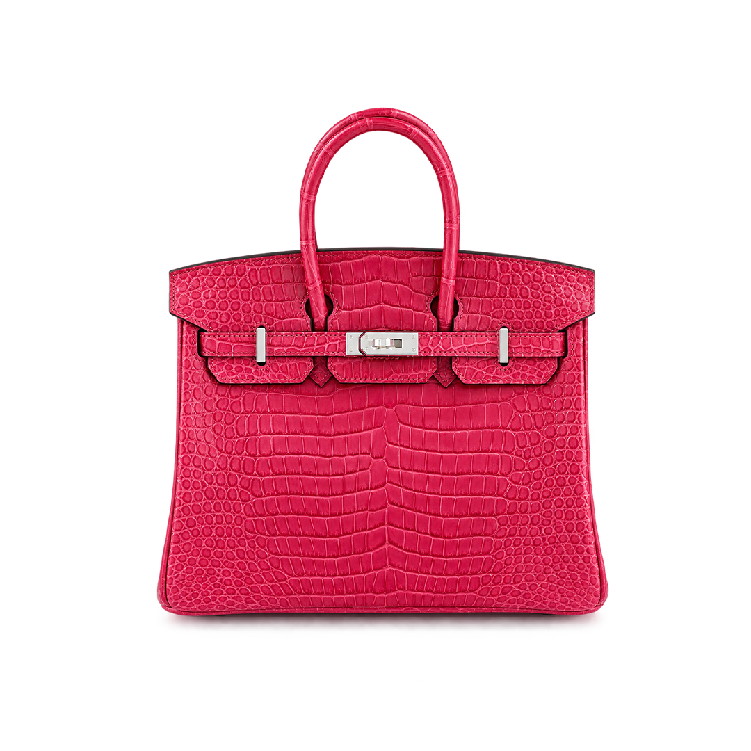 Birkin 25, Rose Mexico, Matte Porosus